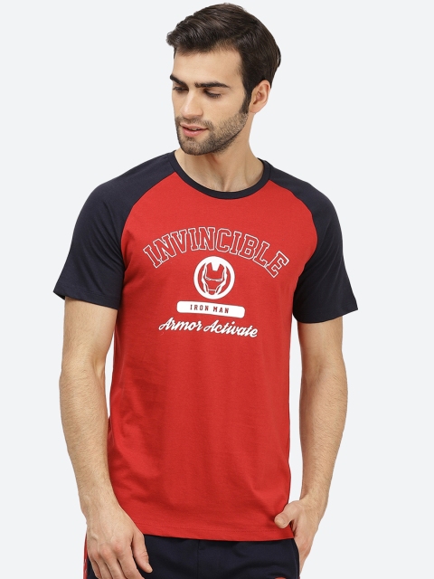 

Free Authority Men Red & White Iron Man Printed Round Neck T-shirt