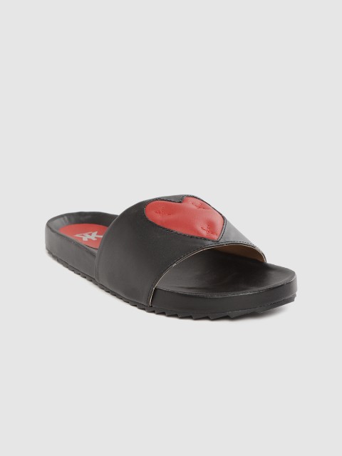 

Kook N Keech Women Black & Red Heart-Shaped Open Toe Flats