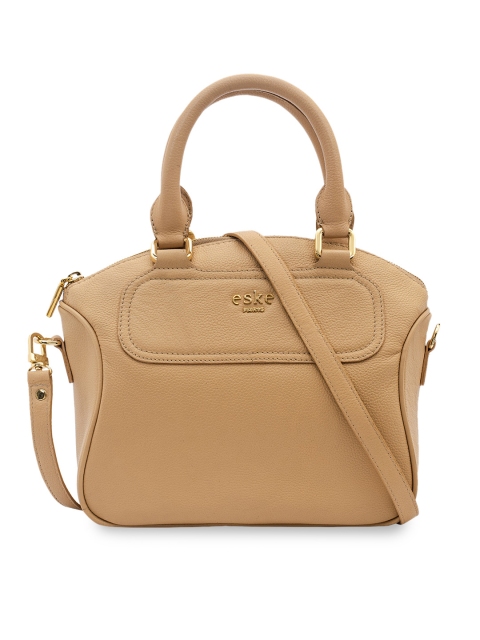 

Eske Beige Solid Leather Handheld Bag