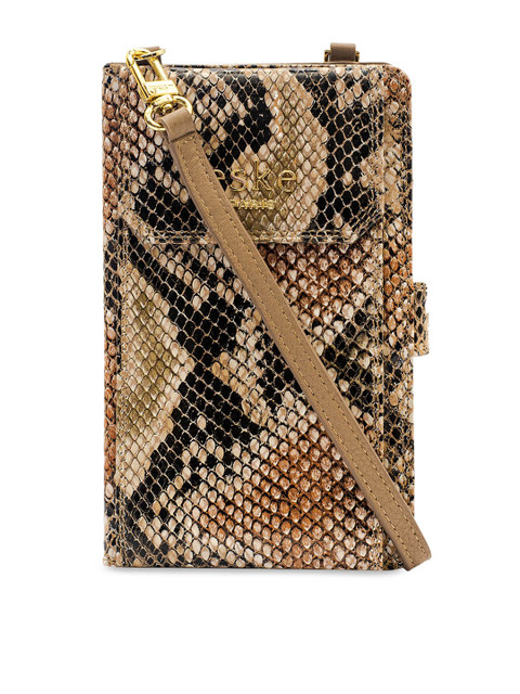 

Eske Women Brown & Black Animal Printed Two Fold Leather Wallet