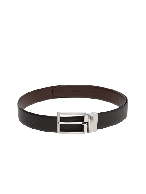 

WELBAWT Men Black Textured Leather Belt