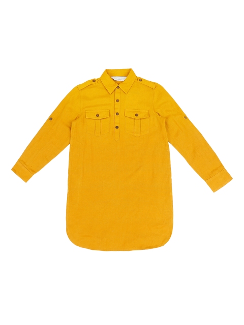 

indus route by Pantaloons Boys Mustard Yellow Solid Pathani Kurta