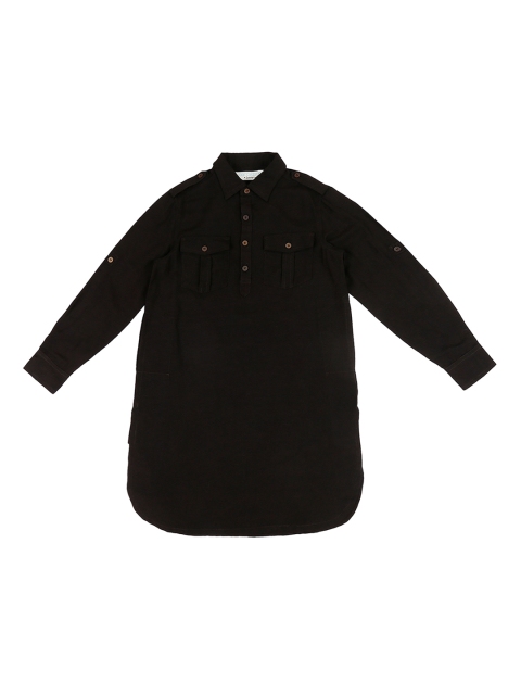 

indus route by Pantaloons Boys Black Solid Pathani Kurta