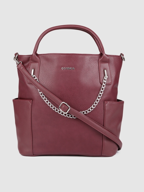 

CORSICA Burgundy Solid Handheld Bag