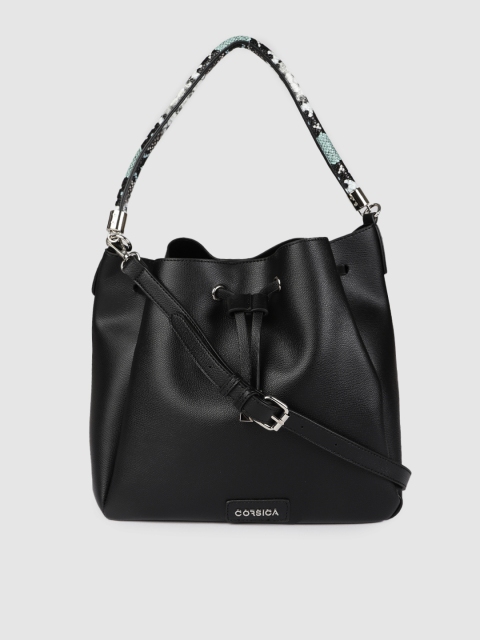 

CORSICA Black Solid Hobo Bag