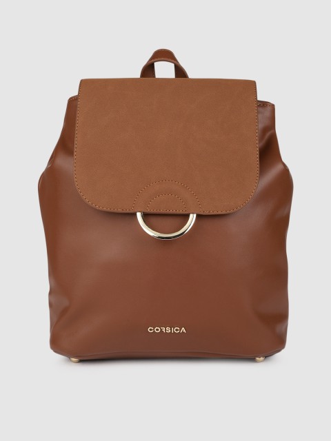

CORSICA Women Tan Brown Solid Backpack