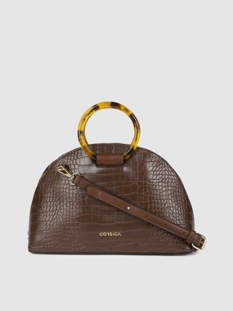 

CORSICA Brown Textured Handheld Bag