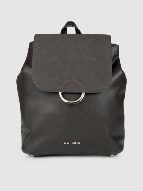 

CORSICA Women Charcoal Grey Solid Backpack