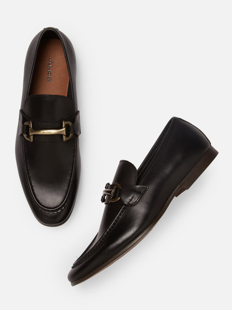 

ALDO Men Black Slip-On Leather Sneakers
