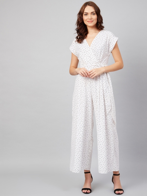 

Femella Women White & Black Printed Culotte Jumpsuit