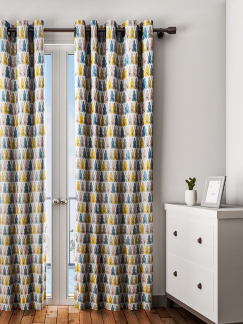 

URBAN DREAM Multicoloured Floral Single Long Door Curtain, Multi