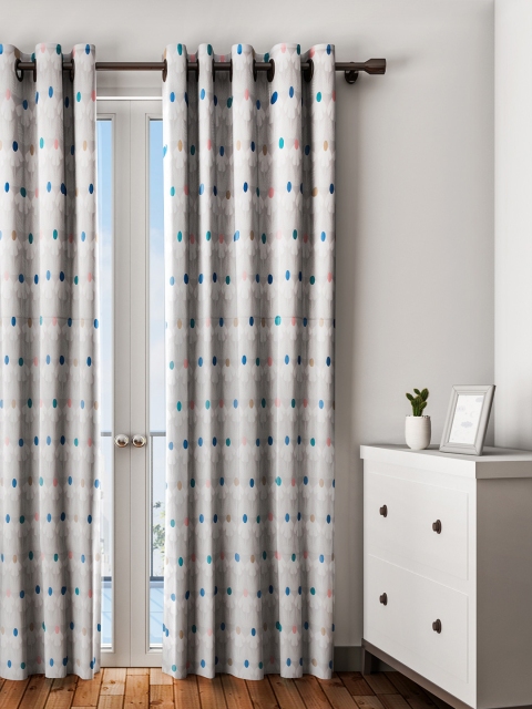 

URBAN DREAM Kids Grey Abstract Flower Printed Single Door Curtain
