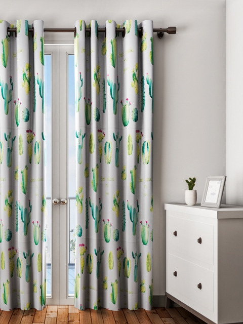 

URBAN DREAM Blue Single Door Curtain, Green