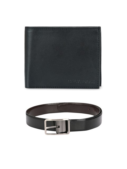 

Calvadoss Men Black & Brown Premium Belt & Wallet Accessory Gift Set