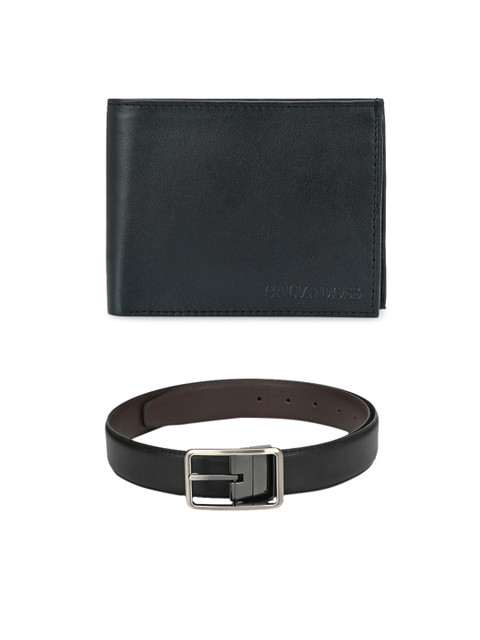 

Calvadoss Men Black & Brown Premium Belt & Wallet Accessory Gift Set