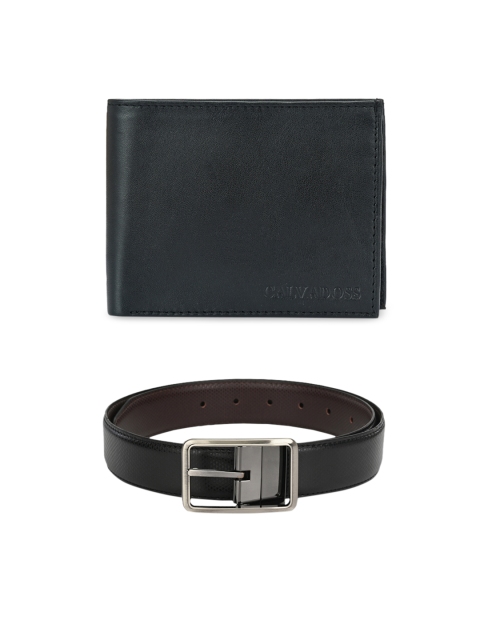 

Calvadoss Men Black & Brown Genuine Leather Accessory Gift Set