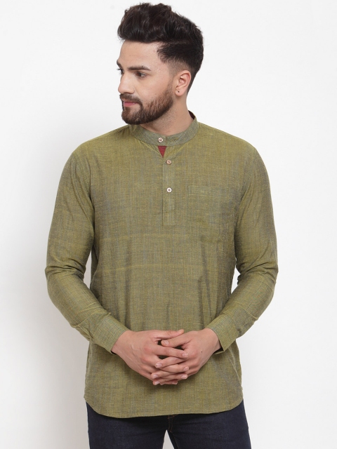 

NEUDIS Men Green Solid Straight Kurta