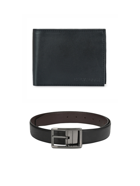 

Calvadoss Men Black & Brown Premium Belt & Wallet Accessory Gift Set