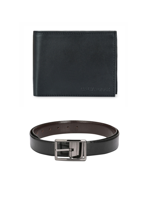 

Calvadoss Men Black & Brown Premium Belt & Wallet Accessory Gift Set