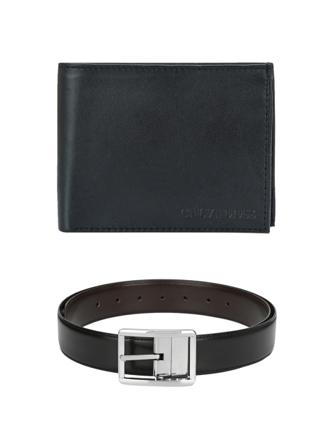 

Calvadoss Men Black & Brown Premium Belt & Leather Wallet Accessory Gift Set