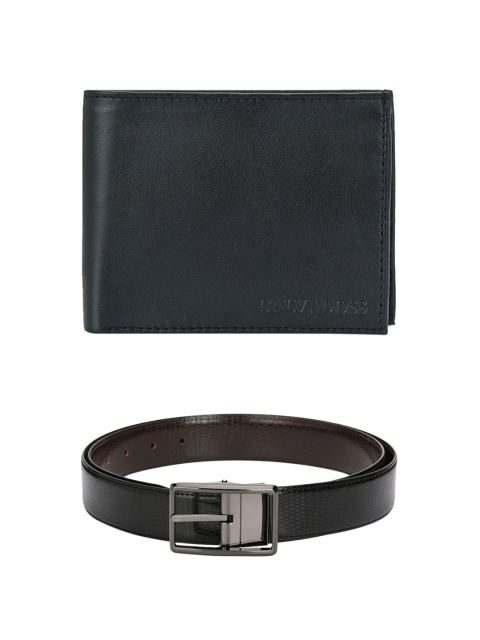 

Calvadoss Men Black & Brown Premium Belt & Wallet Accessory Gift Set