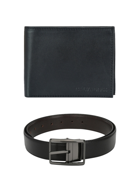 

Calvadoss Men Black & Brown Premium Belt & Wallet Accessory Gift Set