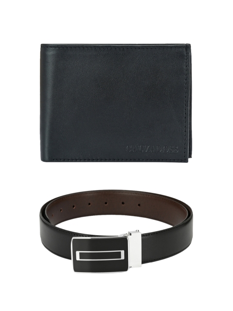 

Calvadoss Men Black & Brown Premium Belt & Wallet Gift Set
