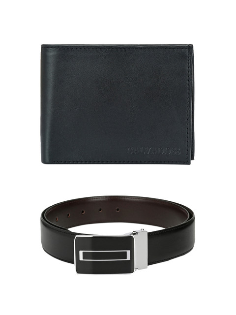 

Calvadoss Men Black & Brown Premium Belt & Wallet Accessory Gift Set