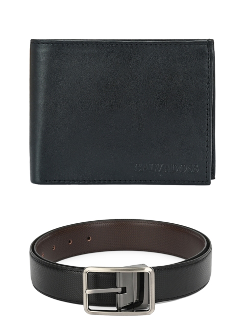 

Calvadoss Men Black & Brown Premium Belt & Wallet Accessory Gift Set