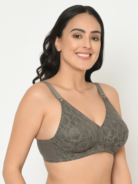 

Curvy Love Plus Size Grey Self Design Non-Wired Non Padded Everyday Bra CL-1272