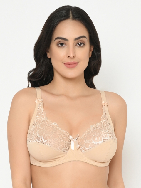 

Curvy Love Plus Size Beige Lace Underwired Non Padded Rapid Dry Everyday Bra CL-1288