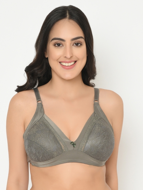 

Curvy Love Plus Size Olive Green Lace Non-Wired Non Padded Everyday Bra CL-1274