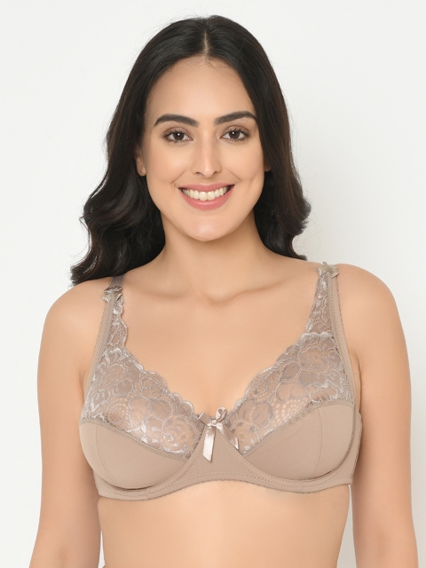 

Curvy Love Plus Size Beige Lace Underwired Non Padded Everyday Bra CL-1288