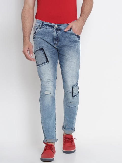 

Dais Men Blue Slim Fit Mid-Rise Low Distress Stretchable Jeans