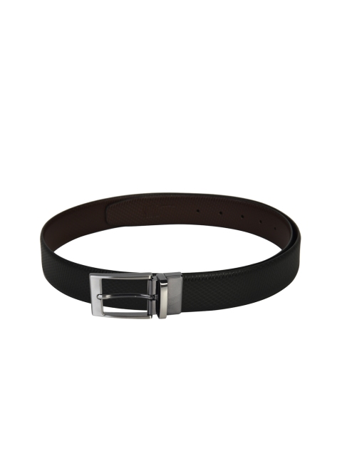 

Second SKIN Men Black & Brown Textured Reversible Leather Belt