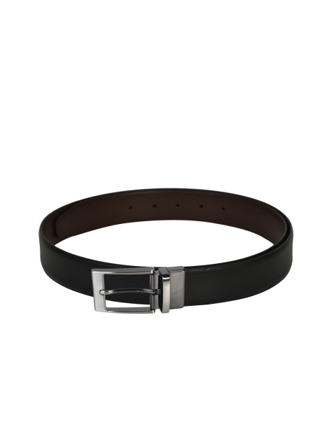 

Second SKIN Men Black & Brown Textured Genuine Leather Reversible Belt