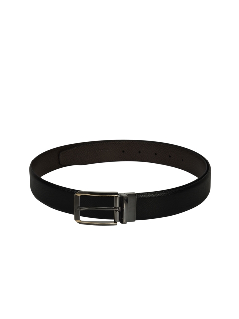 

Second SKIN Men Black & Brown Textured Genuine Leather Reversible Belt