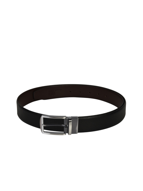 

Second SKIN Men Black & Brown Textured Genuine Leather Reversible Belt