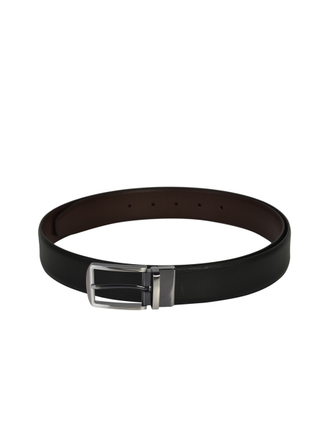 

Second SKIN Men Black & Brown Textured Genuine Leather Reversible Belt