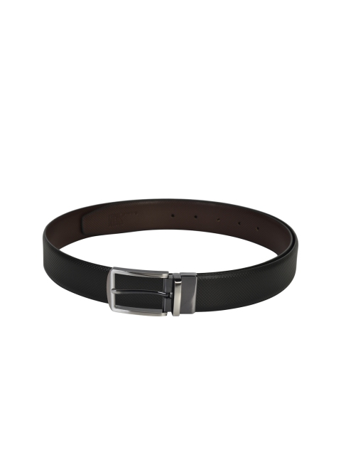 

Second SKIN Men Black & Brown Textured Genuine Leather Reversible Belt
