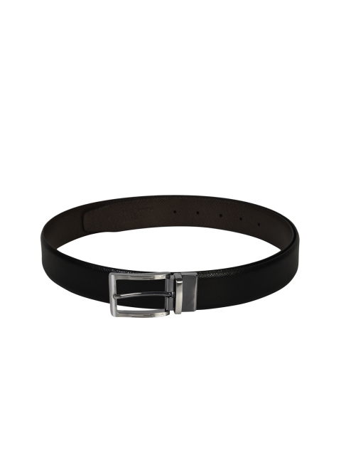 

Second SKIN Men Black & Brown Textured Genuine Leather Reversible Belt