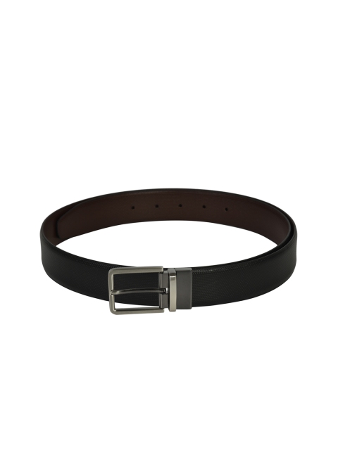 

Second SKIN Men Black & Brown Textured Genuine Leather Reversible Belt