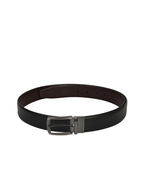 

Second SKIN Men Black & Brown Textured Genuine Leather Reversible Belt