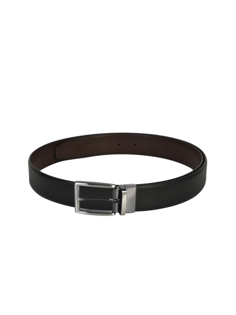 

Second SKIN Men Black & Brown Textured Genuine Leather Reversible Belt