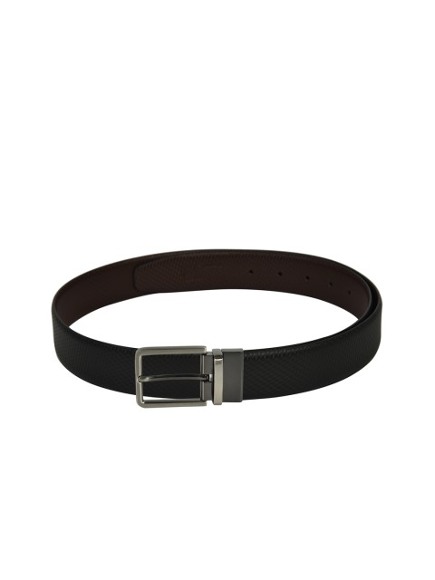 

Second SKIN Men Black & Brown Textured Genuine Leather Reversible Belt