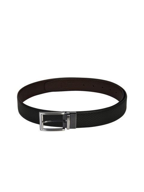 

Second SKIN Men Black & Brown Textured Reversible Genuine Leather Belt