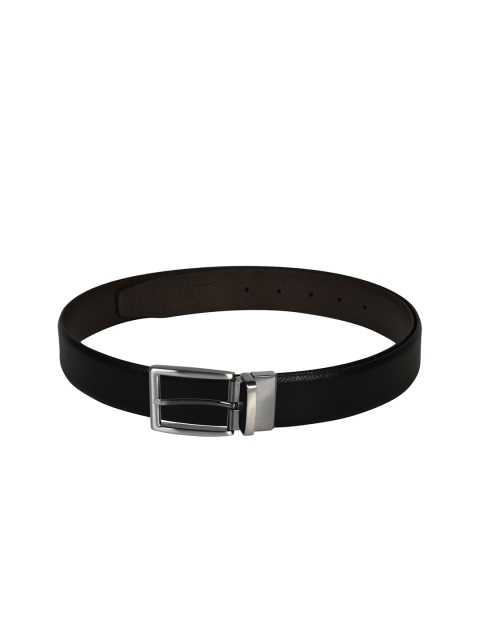 

Second SKIN Men Black & Brown Textured Reversible Genuine Leather Belt