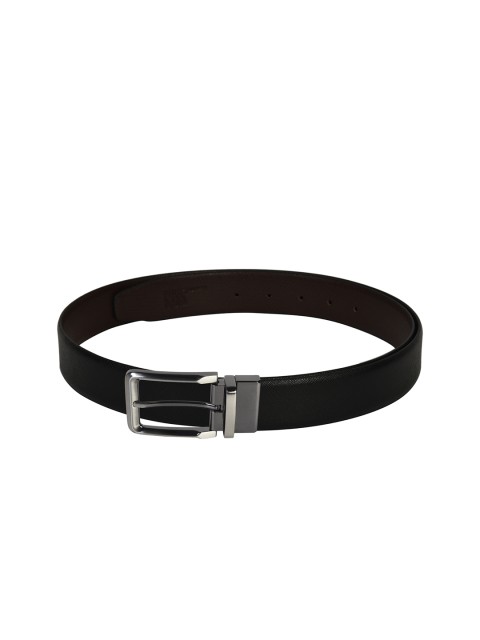 

Second SKIN Men Black & Brown Textured Reversible Genuine Leather Belt