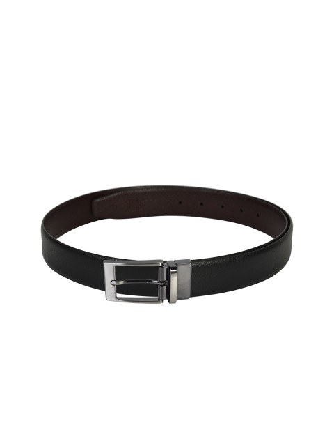 

Second SKIN Men Black & Brown Textured Reversible Genuine Leather Belt