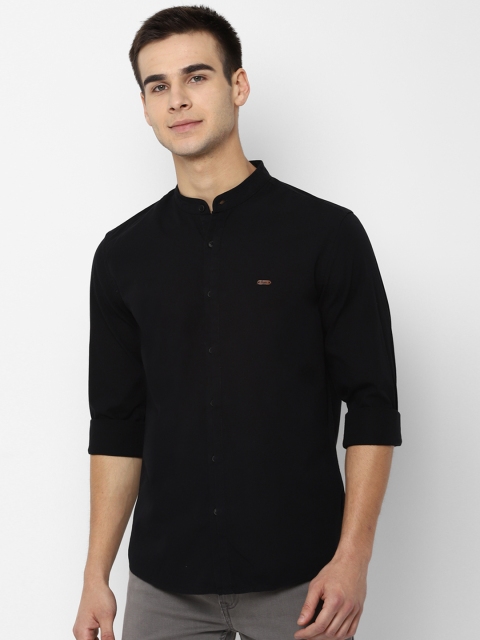 

People Men Black Regular Fit Solid Casual Shirt